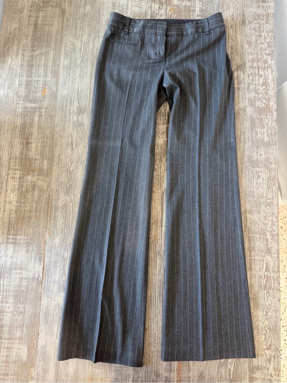 BCBGMaxAzria Charcoal Pinstripe Boot-Cut Dress Pants